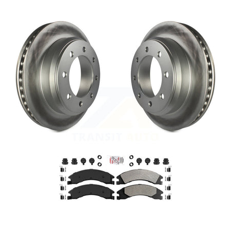 Rear Coated Disc Brake Rotors Semi-Metallic Pad Kit For Ford E-350 Super Duty E-250 E-150 KGA-103374