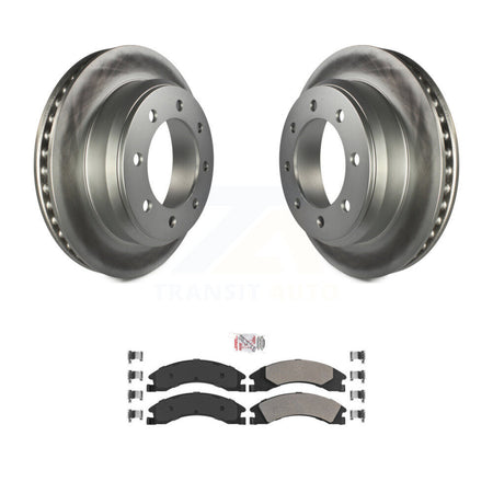 Rear Coated Disc Brake Rotors Semi-Metallic Pad Kit For Ford E-350 Super Duty E-250 E-150 KGA-103376