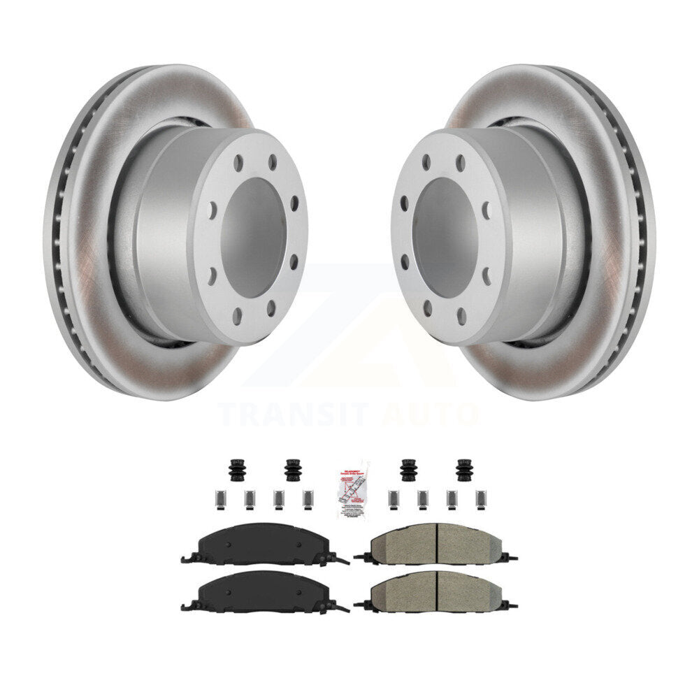 Rear Coated Disc Brake Rotors And Semi-Metallic Pads Kit For Ram 3500 2500 1500 Dodge KGA-103377