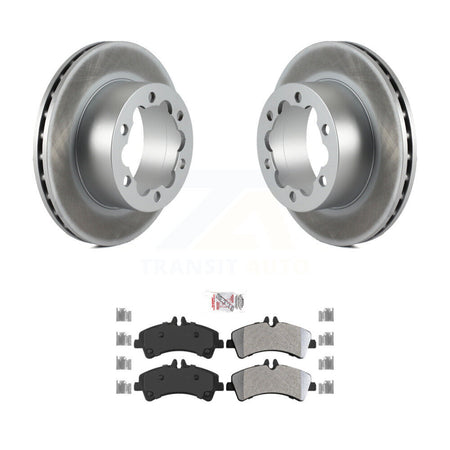 Rear Coat Brake Rotors Semi-Metallic Pad Kit For Sprinter 3500 Mercedes-Benz Dodge 3500XD KGA-103384
