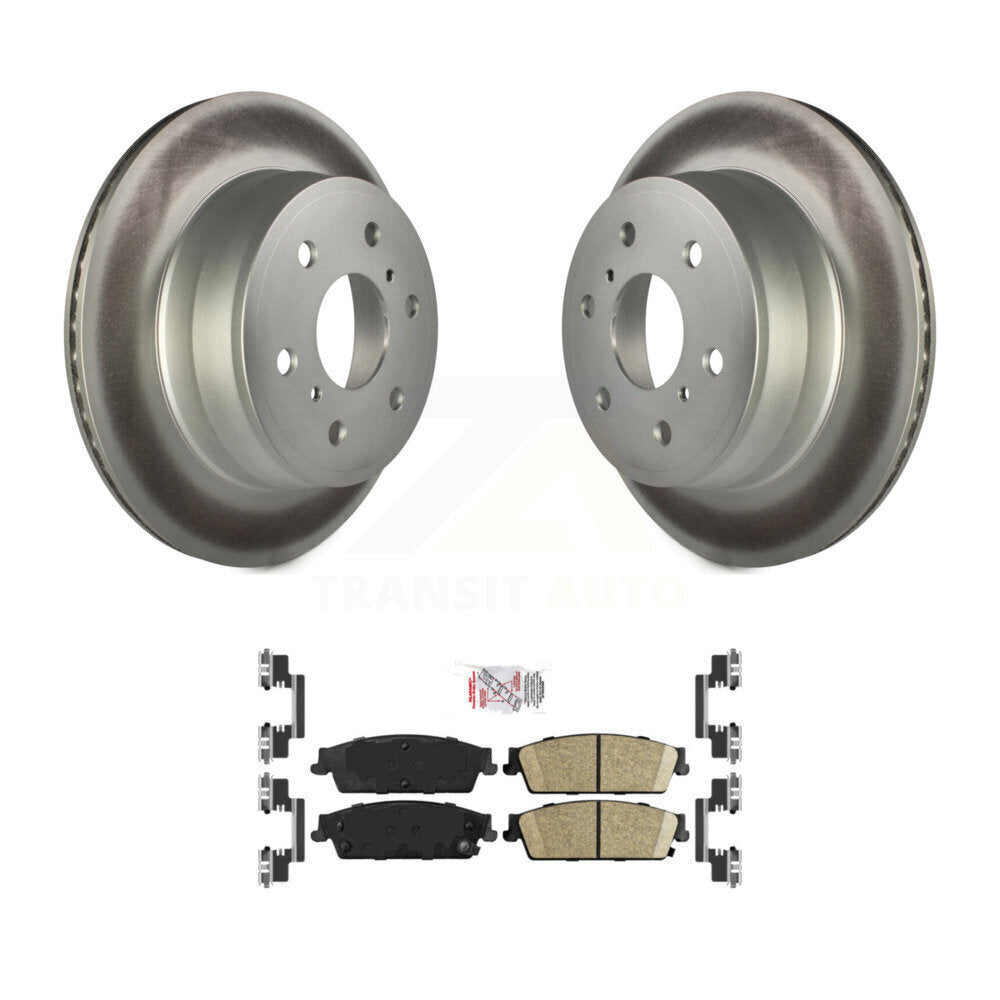 Rear Coated Brake Rotor Ceramic Pad Kit For Chevrolet GMC Sierra 1500 Silverado Avalanche KGA-103406