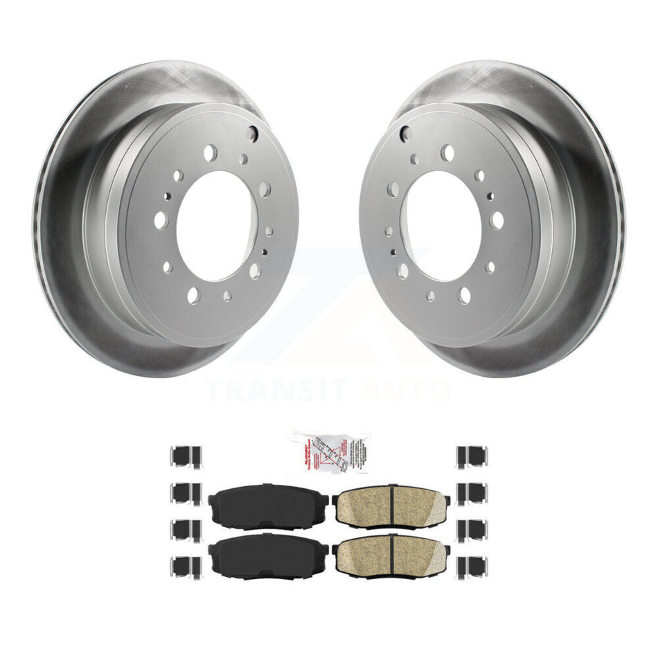 Rear Coat Brake Rotors Ceramic Pad Kit For Toyota Tundra Sequoia Lexus LX570 Land Cruiser KGA-103421