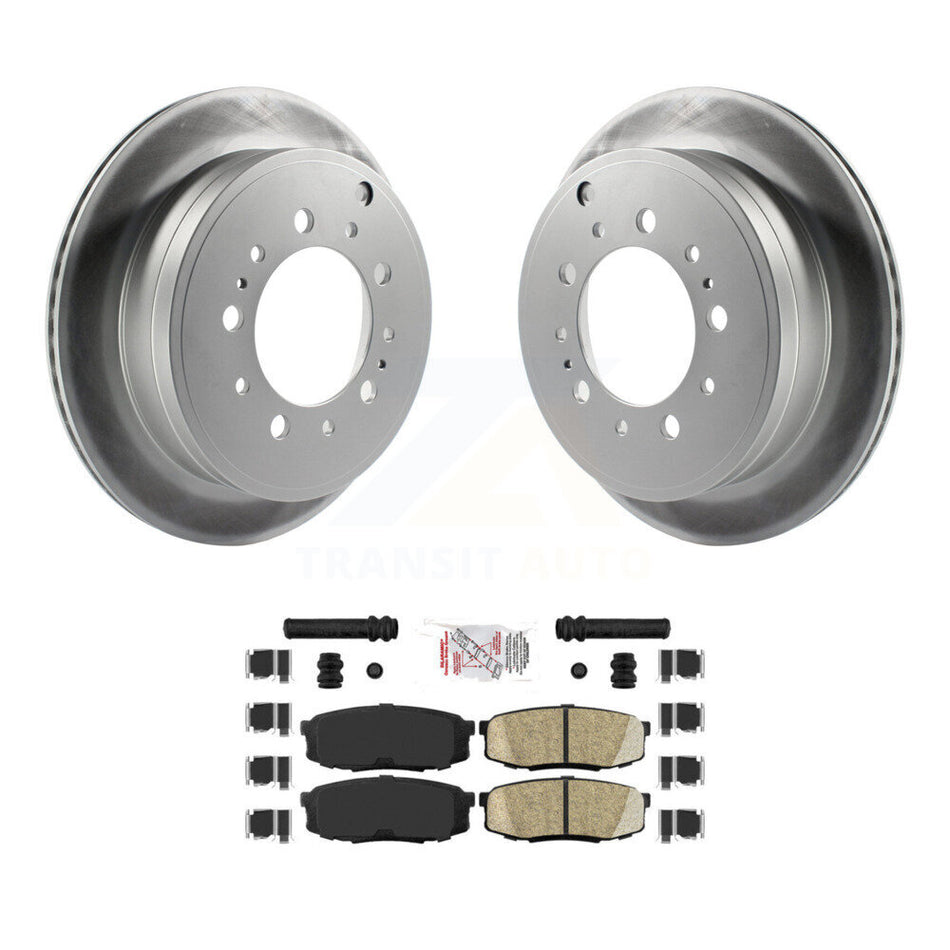 Rear Coat Brake Rotors Ceramic Pad Kit For Toyota Tundra Sequoia Lexus LX570 Land Cruiser KGA-103422