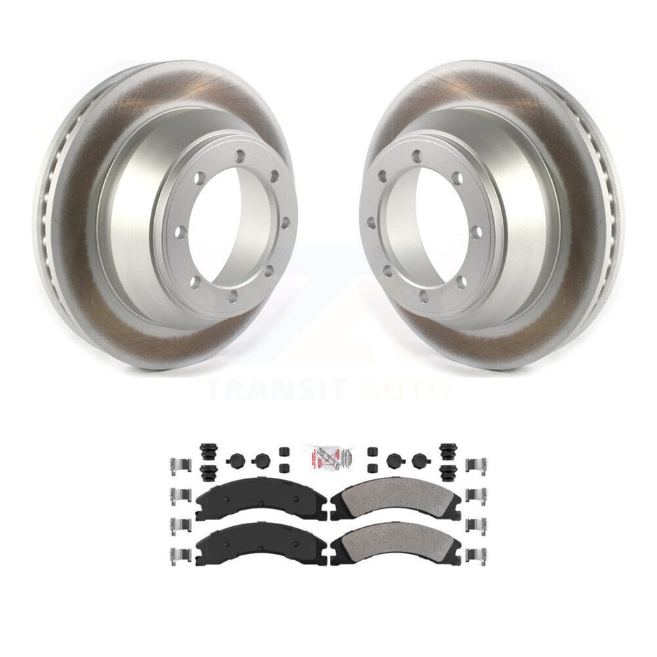 Rear Coated Disc Brake Rotors And Semi-Metallic Pads Kit For Ford E-450 Super Duty KGA-103424