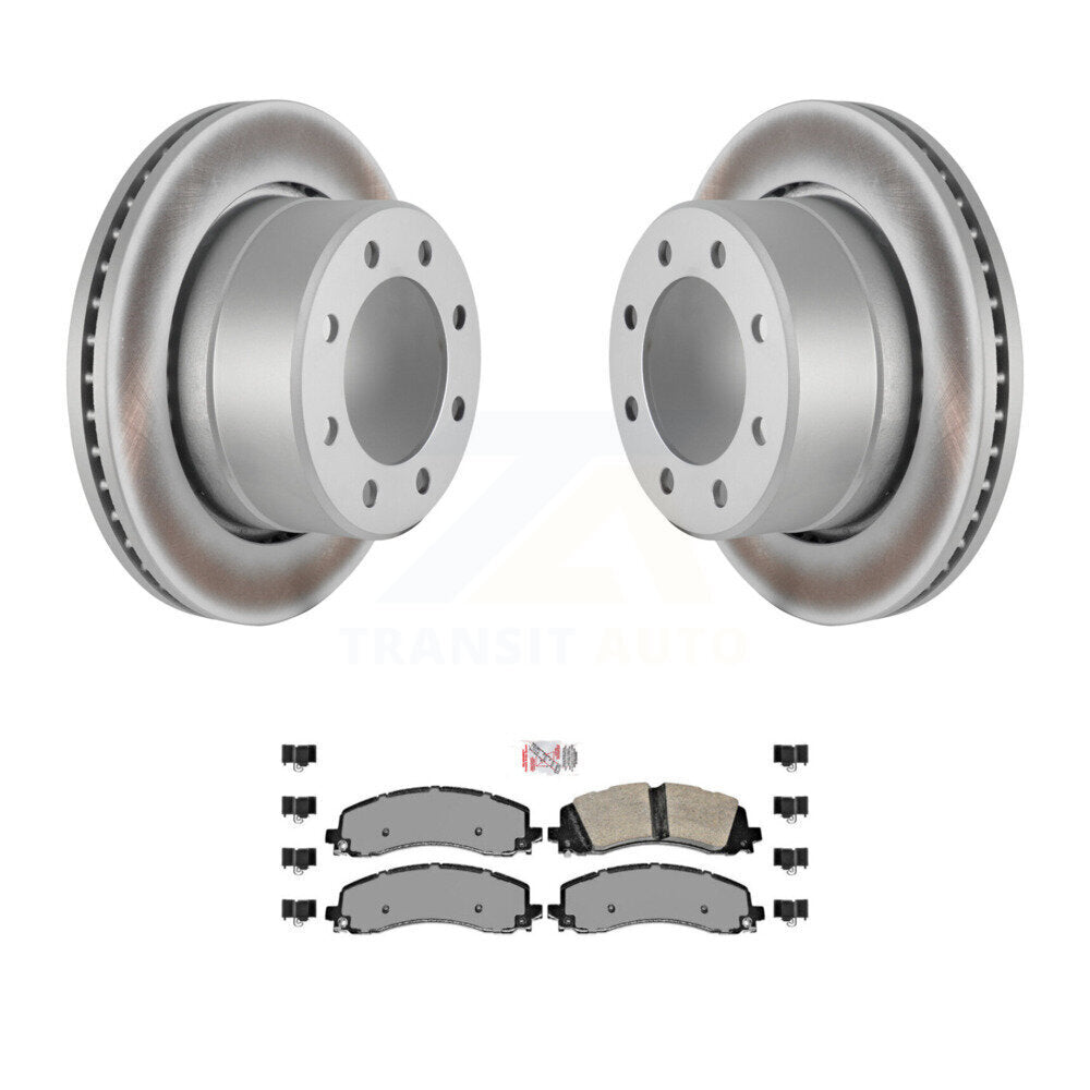 Rear Coated Disc Brake Rotors And Semi-Metallic Pads Kit For Ram 2500 3500 KGA-103437