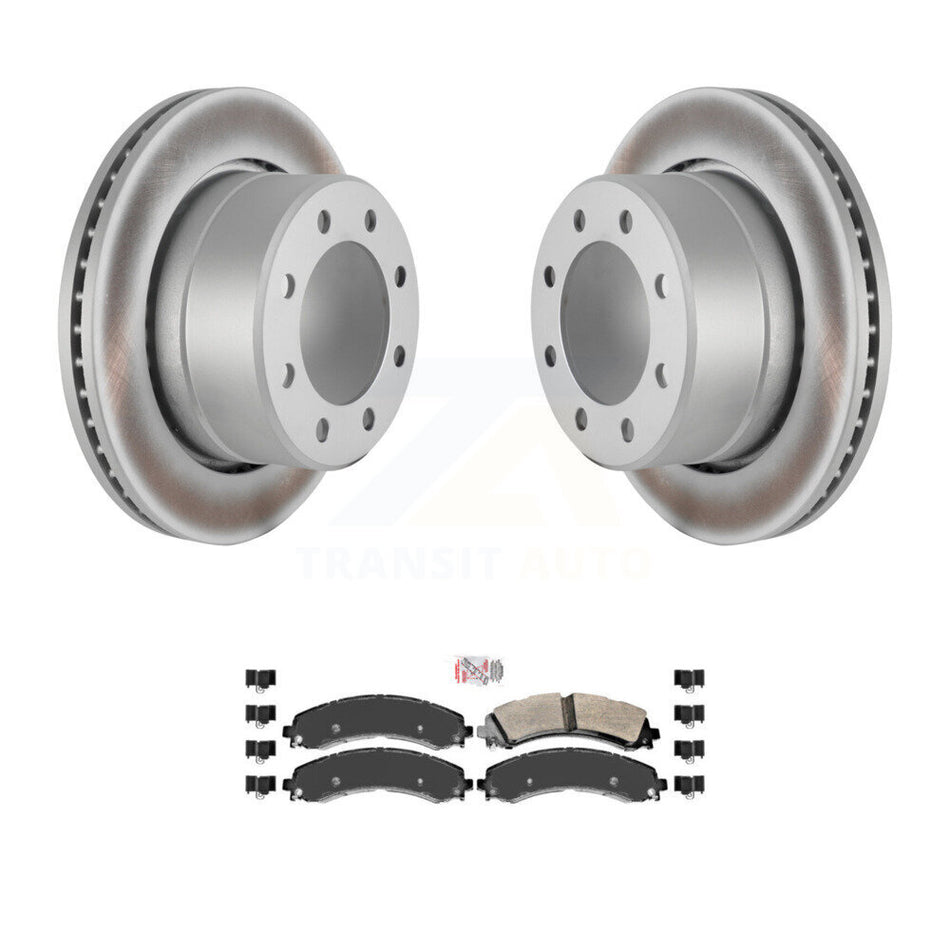 Rear Coat Brake Rotors Semi-Metallic Pad Kit For 2020-2021 Ram 3500 With Dual Wheels KGA-103438