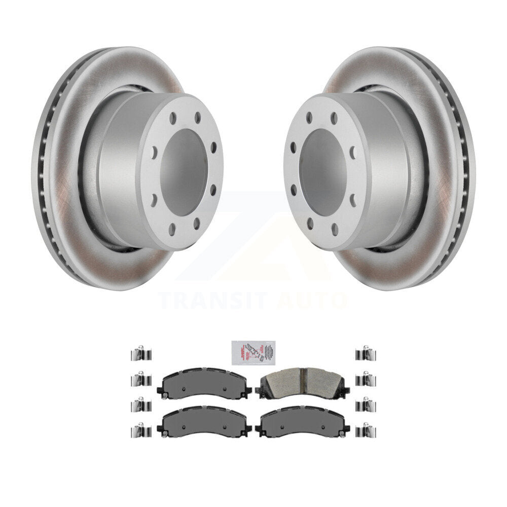 Rear Coated Disc Brake Rotors And Semi-Metallic Pads Kit For Ram 2500 3500 KGA-103440