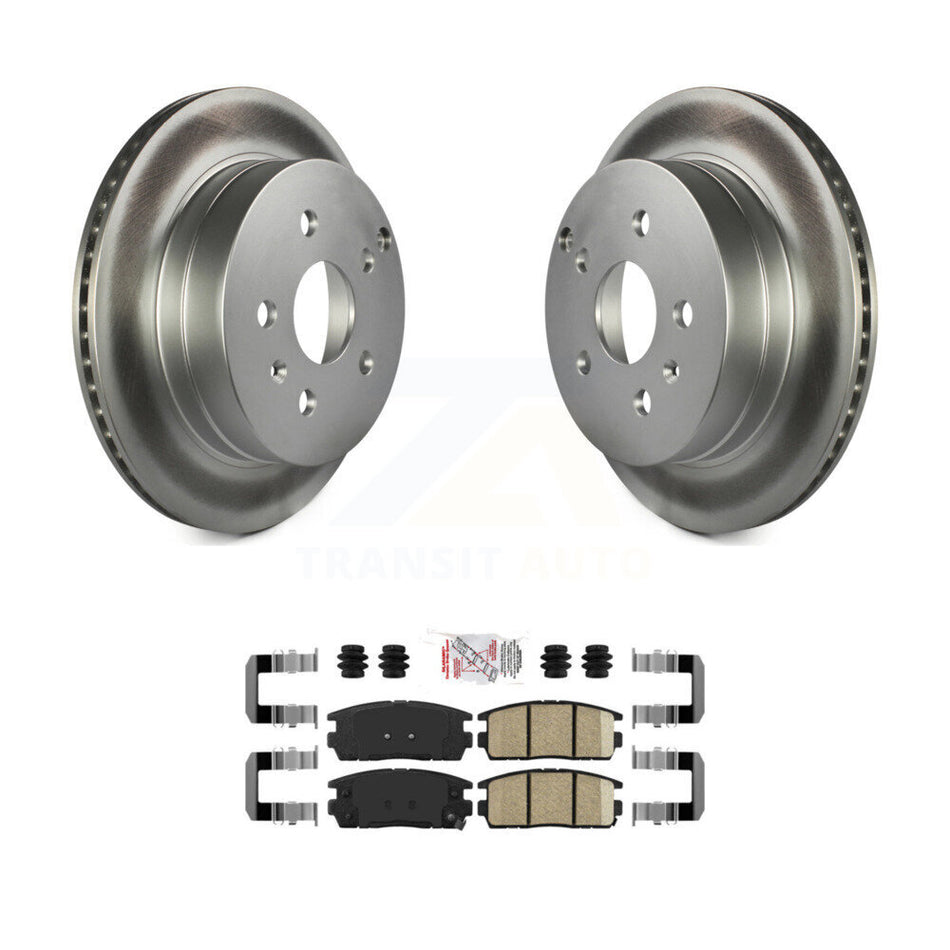 Rear Coated Disc Brake Rotors Ceramic Pad Kit For 2010-2017 Chevrolet Equinox GMC Terrain KGA-103444