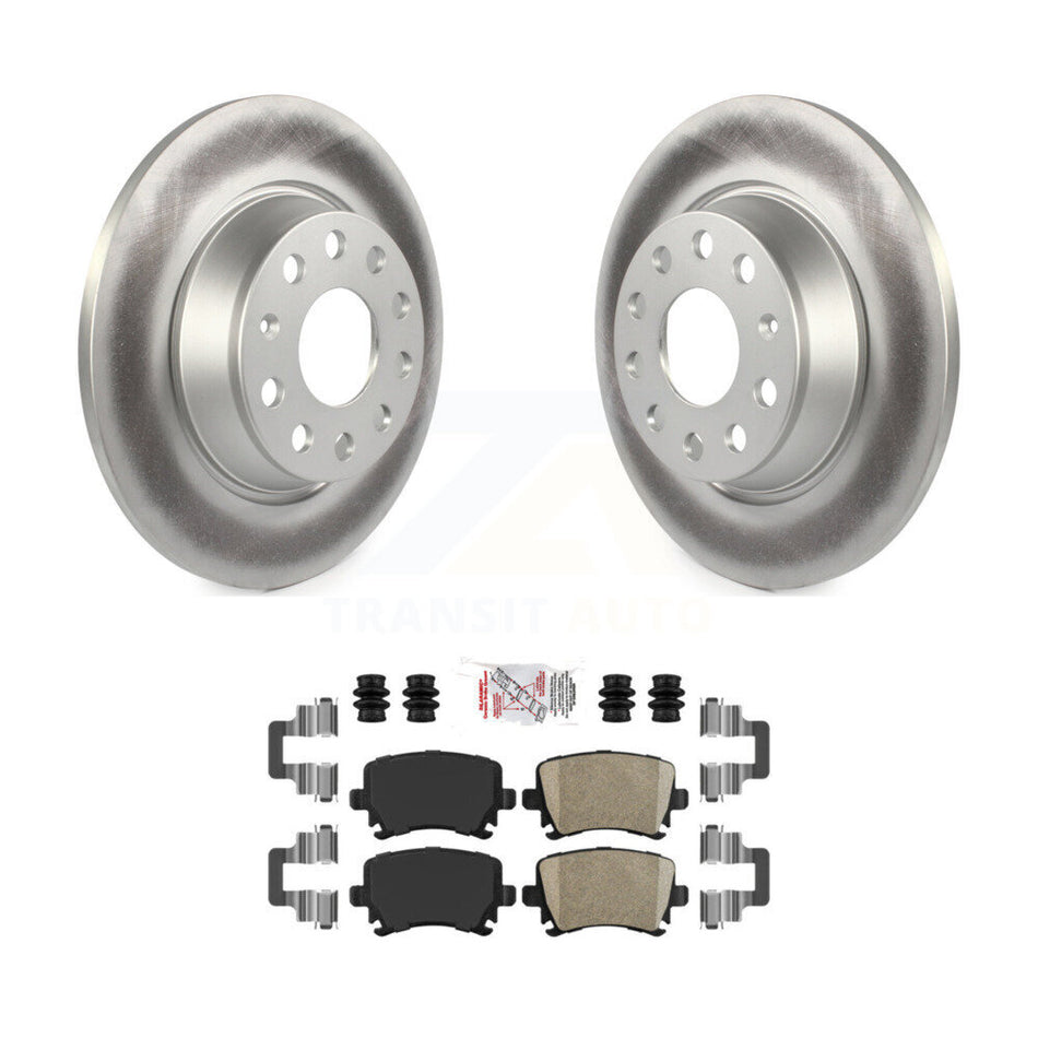 Rear Coat Brake Rotors Ceramic Pad Kit For Volkswagen Tiguan CC Jetta Audi Q3 Quattro GTI KGA-103468
