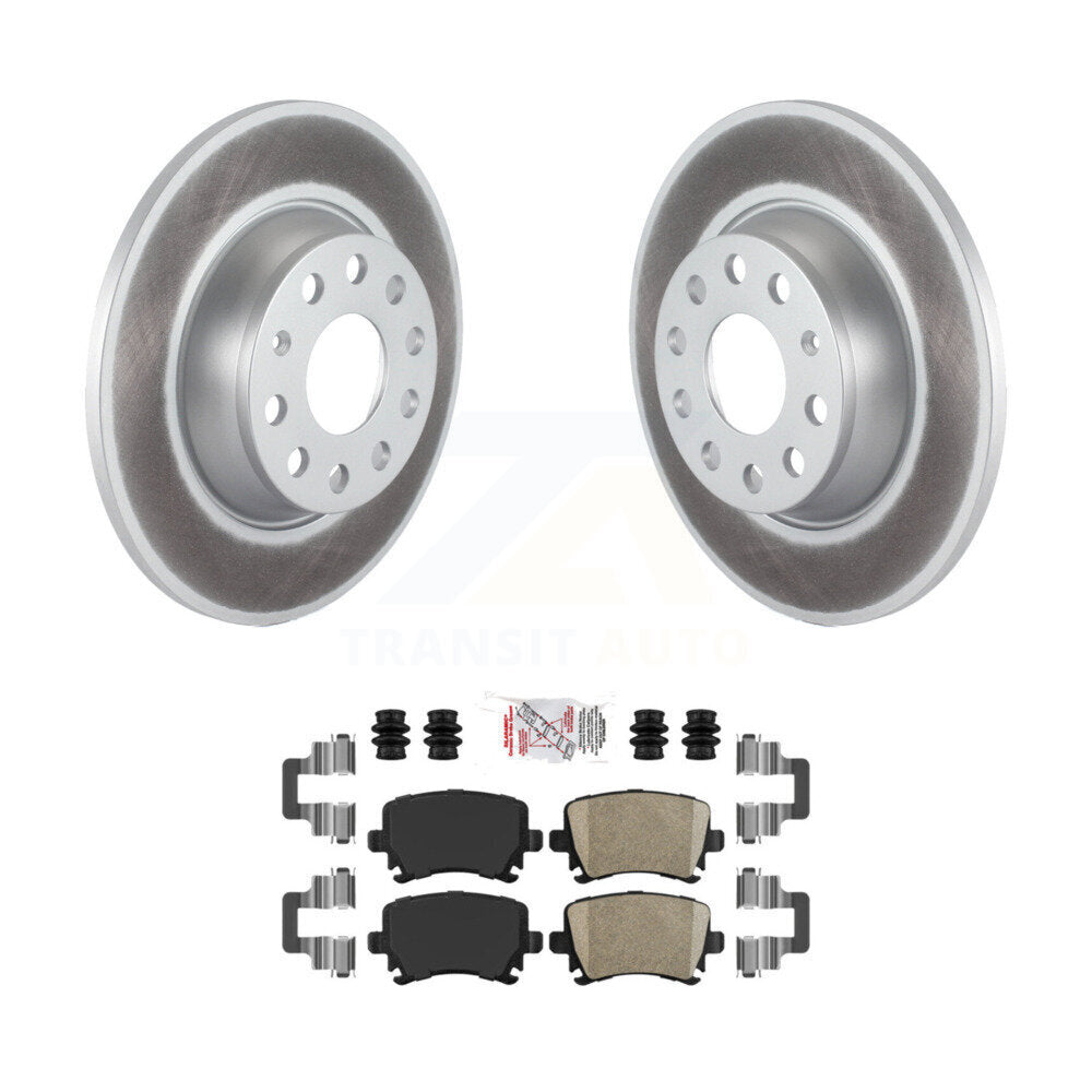 Rear Coat Brake Rotor Ceramic Pad Kit For Volkswagen Jetta GTI Passat Eos Audi A3 Quattro KGA-103469