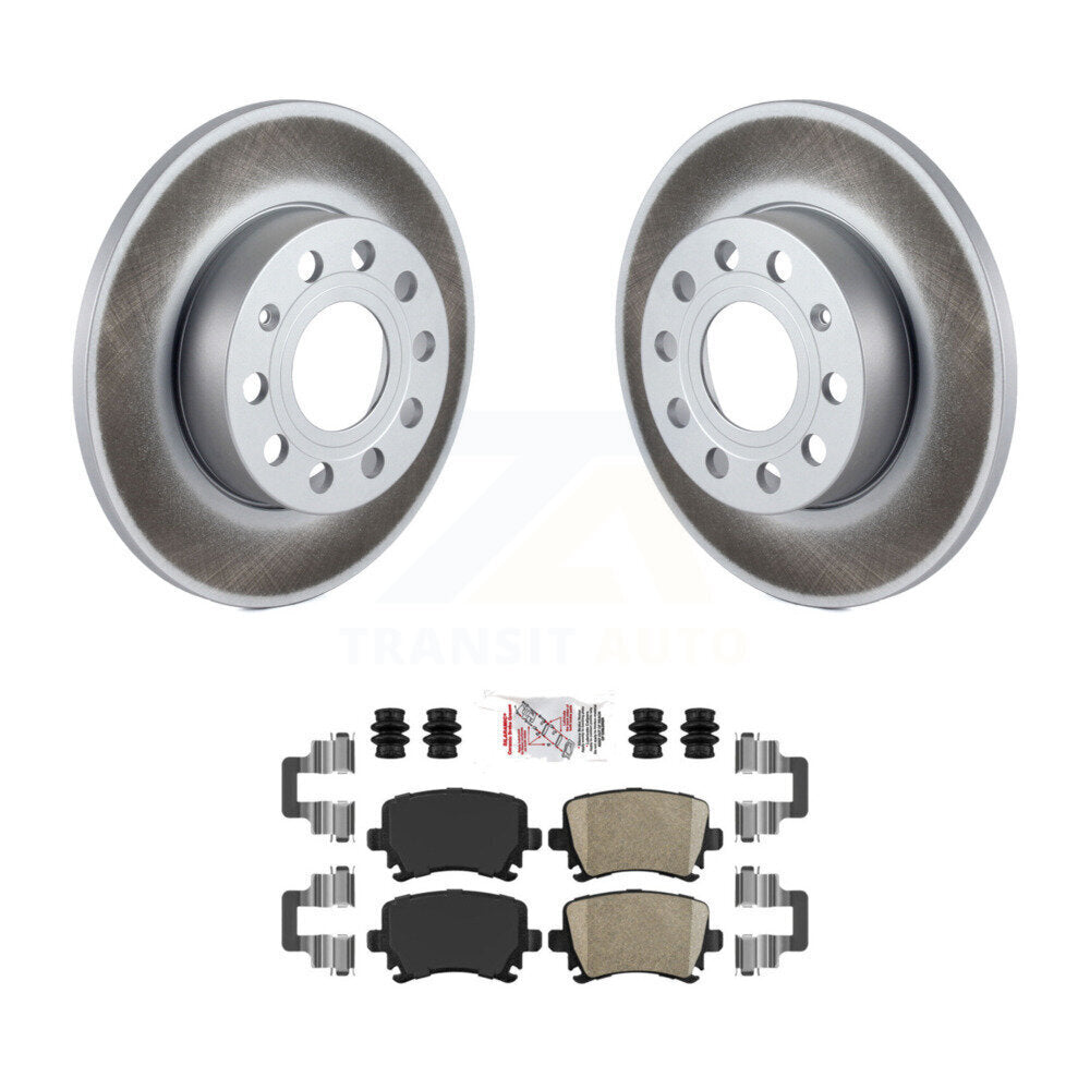 Rear Coated Disc Brake Rotors Ceramic Pad Kit For Volkswagen Jetta Rabbit Audi A3 Quattro KGA-103471