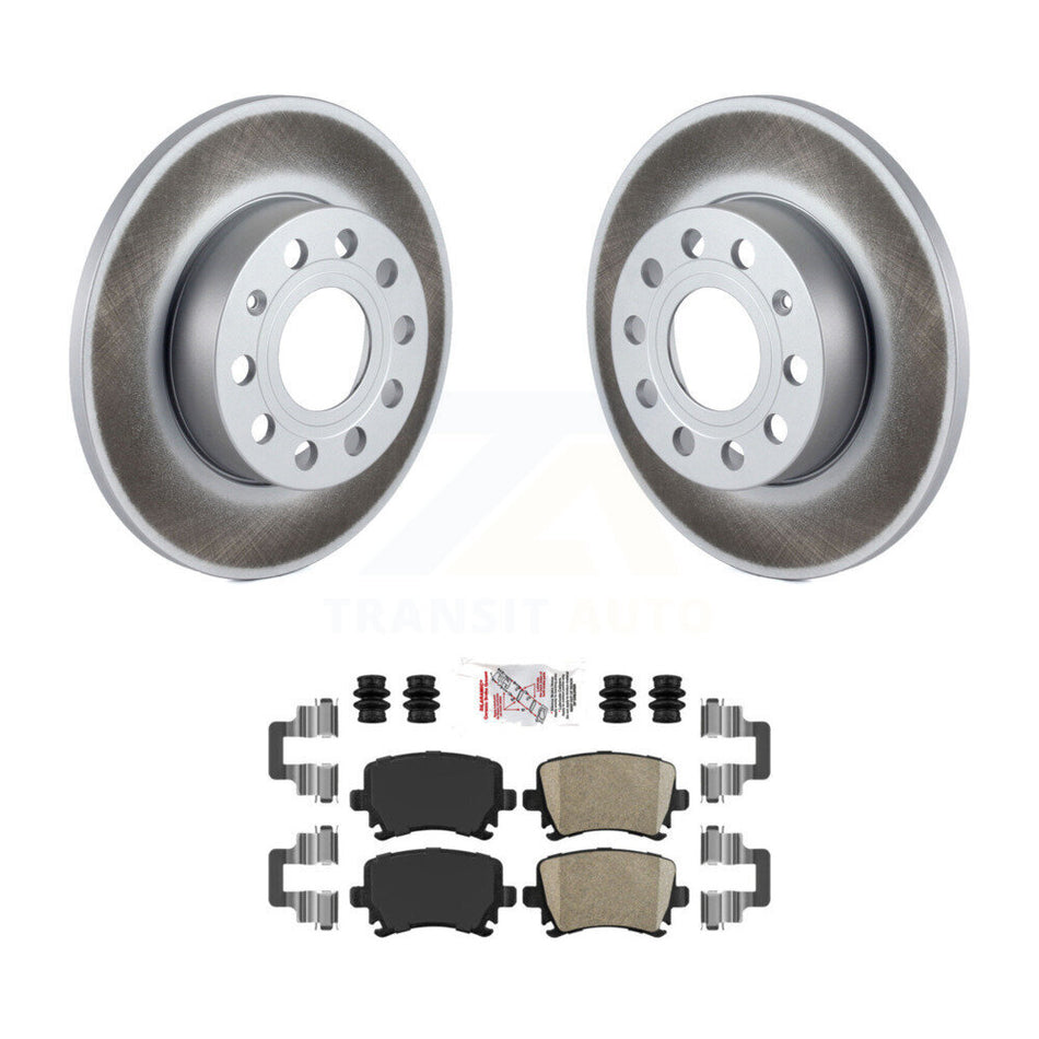 Rear Coated Disc Brake Rotors Ceramic Pad Kit For Volkswagen Jetta Rabbit Audi A3 Quattro KGA-103471