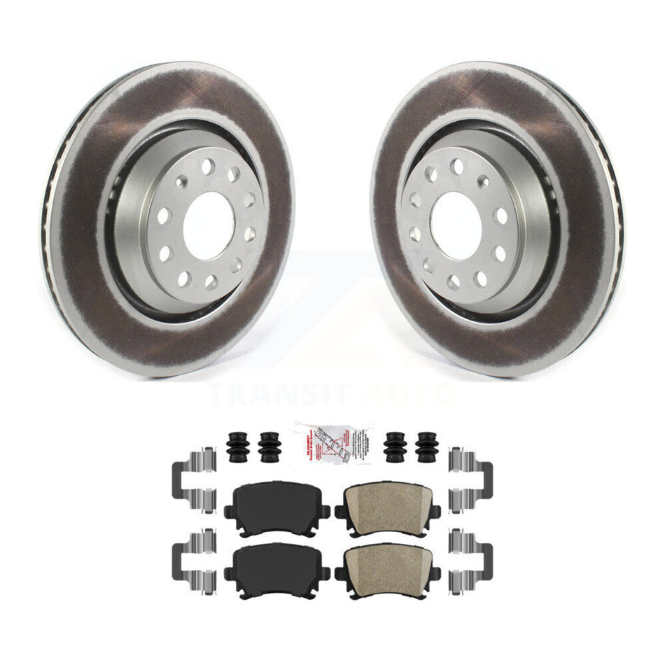 Rear Coated Disc Brake Rotors And Ceramic Pad Kit For Volkswagen GTI Passat CC Golf R R32 KGA-103477