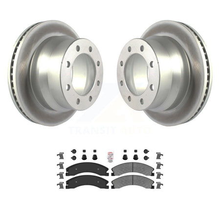 Rear Coated Brake Rotors Semi-Metallic Pad Kit For GMC Savana 3500 Chevrolet Express 4500 KGA-103521