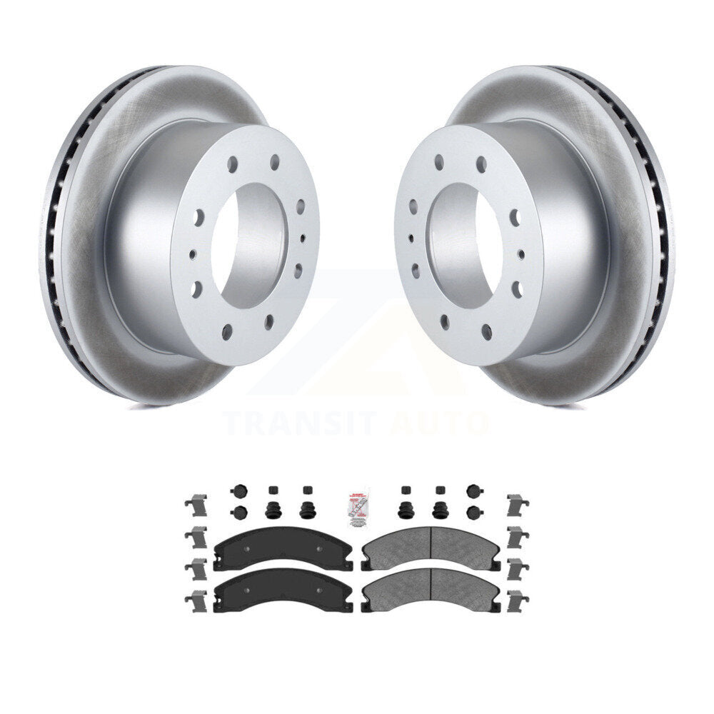 Rear Coated Brake Rotors Semi-Metallic Pad Kit For GMC Chevrolet Sierra 2500 HD Silverado KGA-103526
