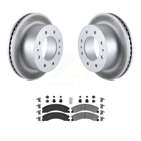Rear Coated Brake Rotors Semi-Metallic Pad Kit For GMC Chevrolet Sierra 2500 HD Silverado KGA-103526