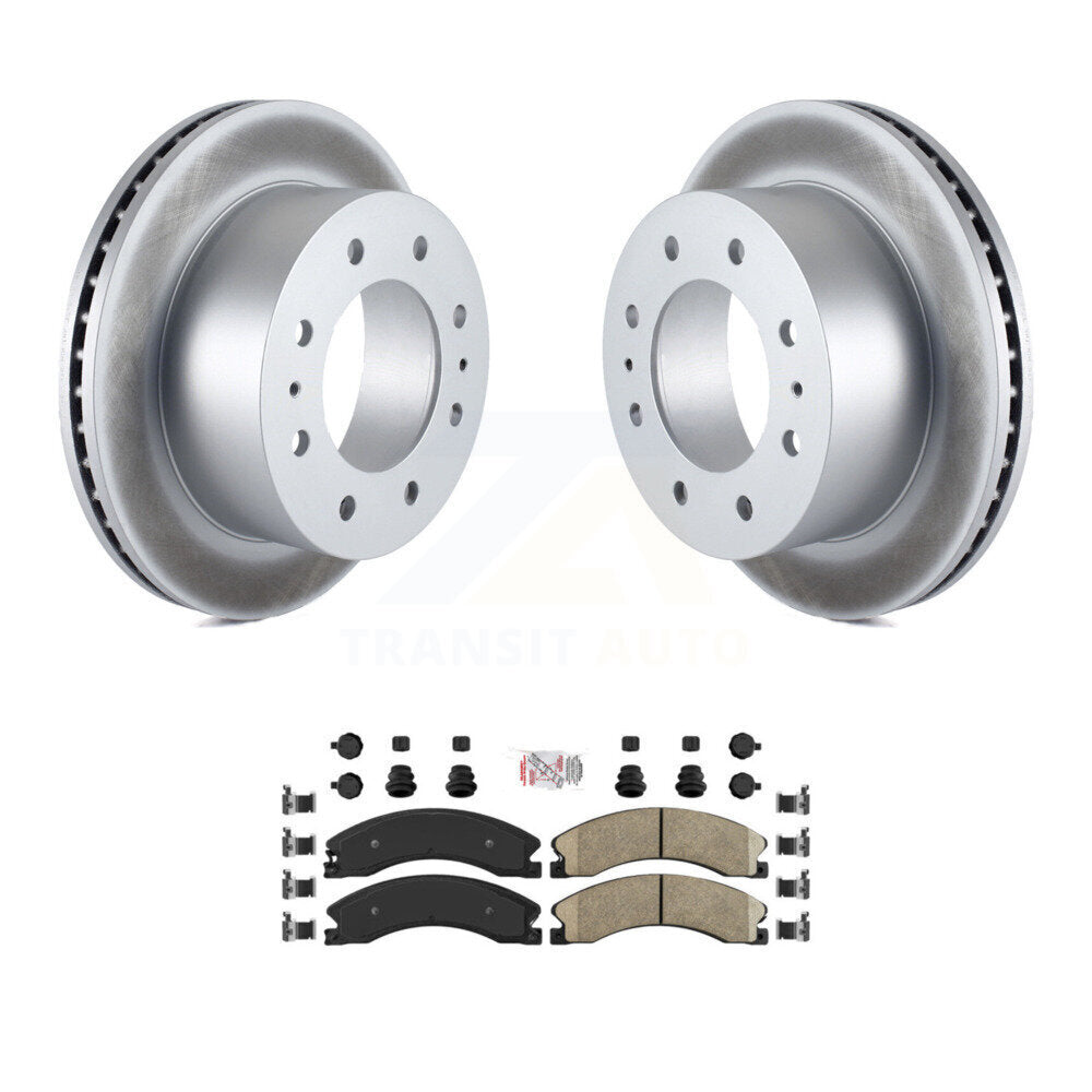 Rear Coated Brake Rotor & Ceramic Pad Kit For GMC Chevrolet Sierra 2500 HD Silverado 3500 KGA-103528