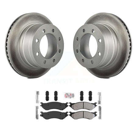 Rear Coated Disc Brake Rotors And Semi-Metallic Pads Kit For Dodge Ram 1500 3500 2500 KGA-103536