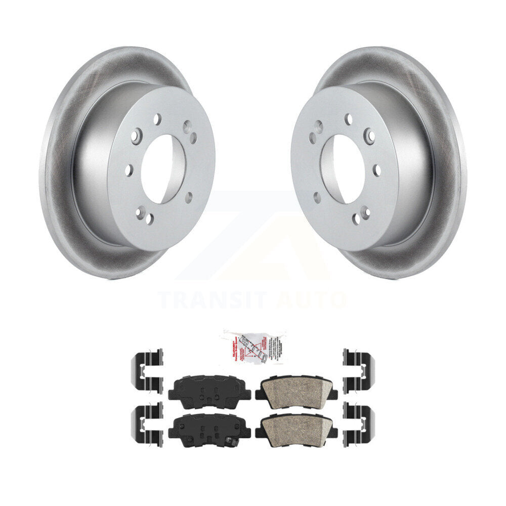 Rear Coated Disc Brake Rotor Ceramic Pad Kit For 2010 Hyundai Elantra Sedan From 03 23 10 KGA-103553
