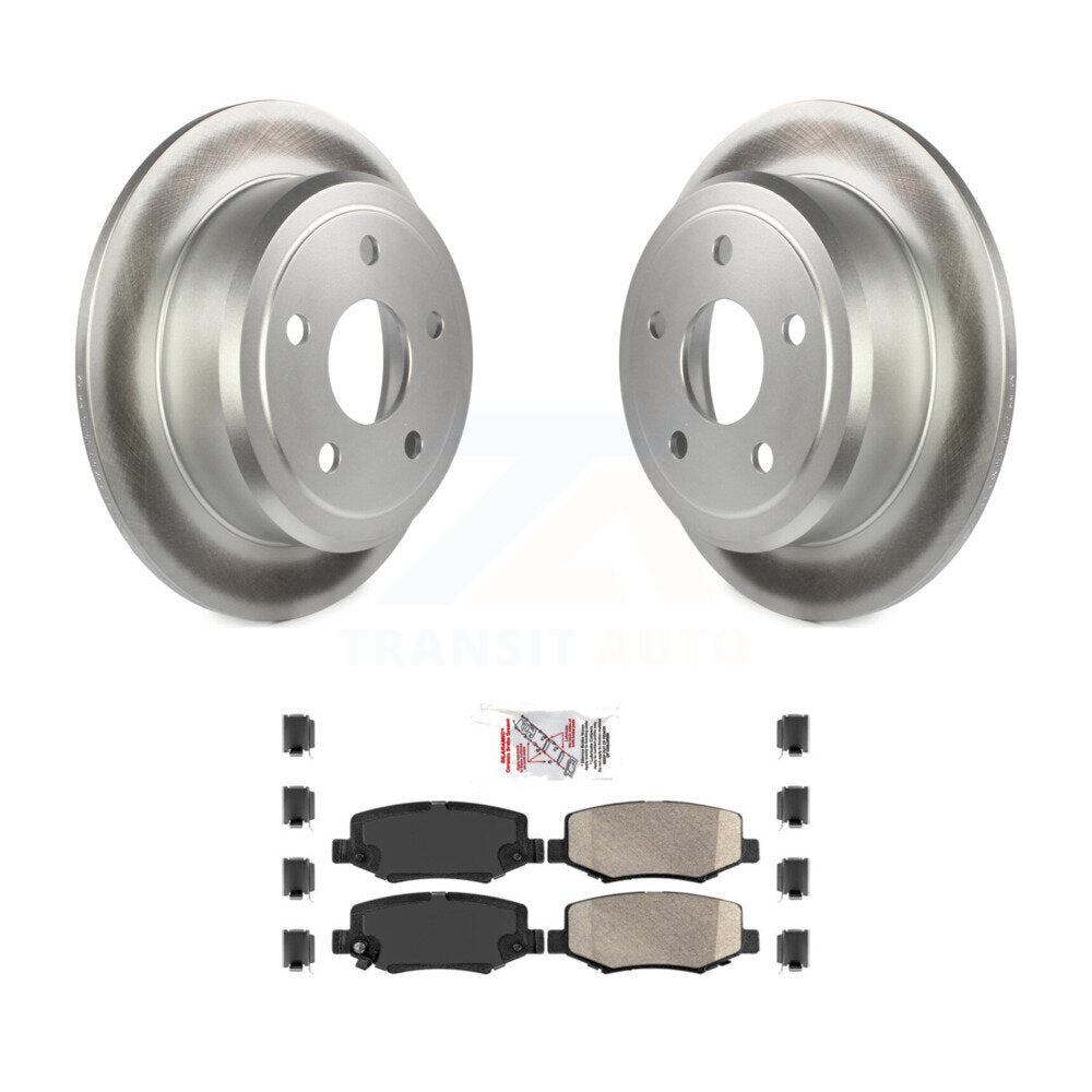 Rear Coated Disc Brake Rotors And Ceramic Pads Kit For Jeep Wrangler JK KGA-103576