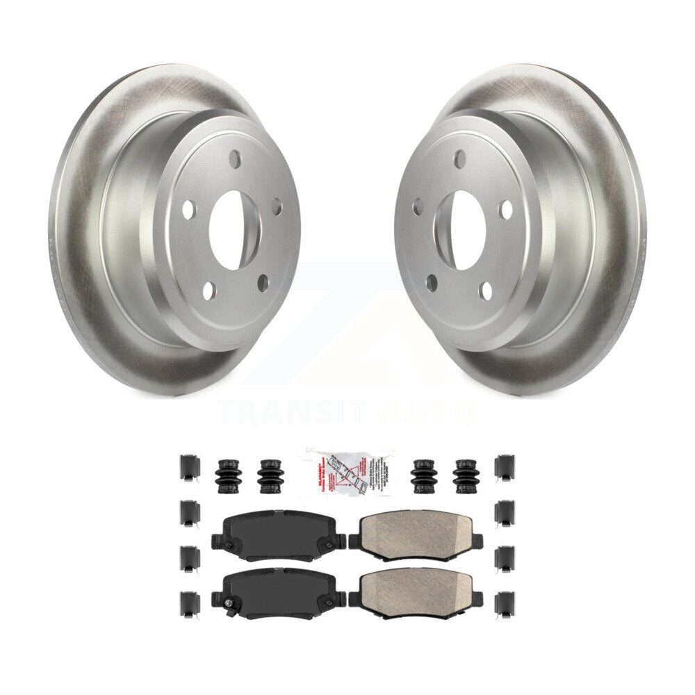 Rear Coated Disc Brake Rotors And Ceramic Pads Kit For Jeep Wrangler JK KGA-103577