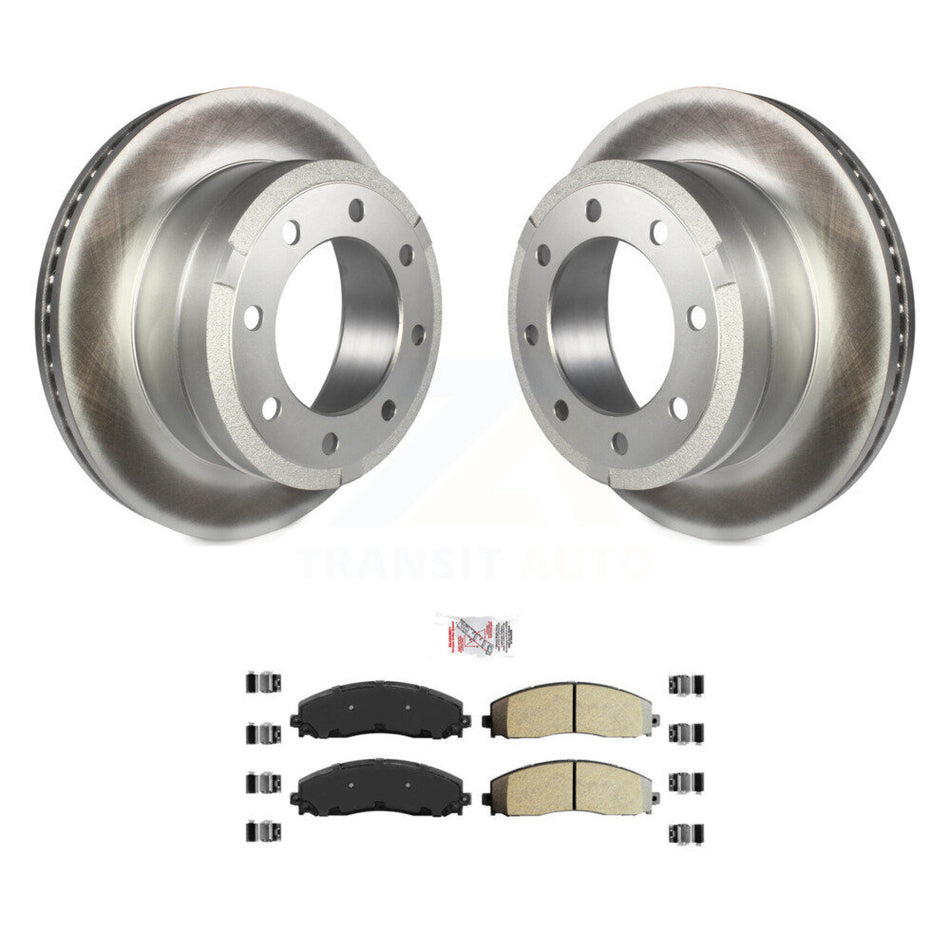 Rear Coated Disc Brake Rotors And Semi-Metallic Pads Kit For Ford F-350 Super Duty F-250 KGA-103660