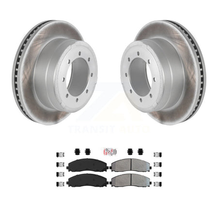 Rear Coated Disc Brake Rotors Semi-Metallic Pad Kit For Ford F-350 Super Duty F-250 F-450 KGA-103661