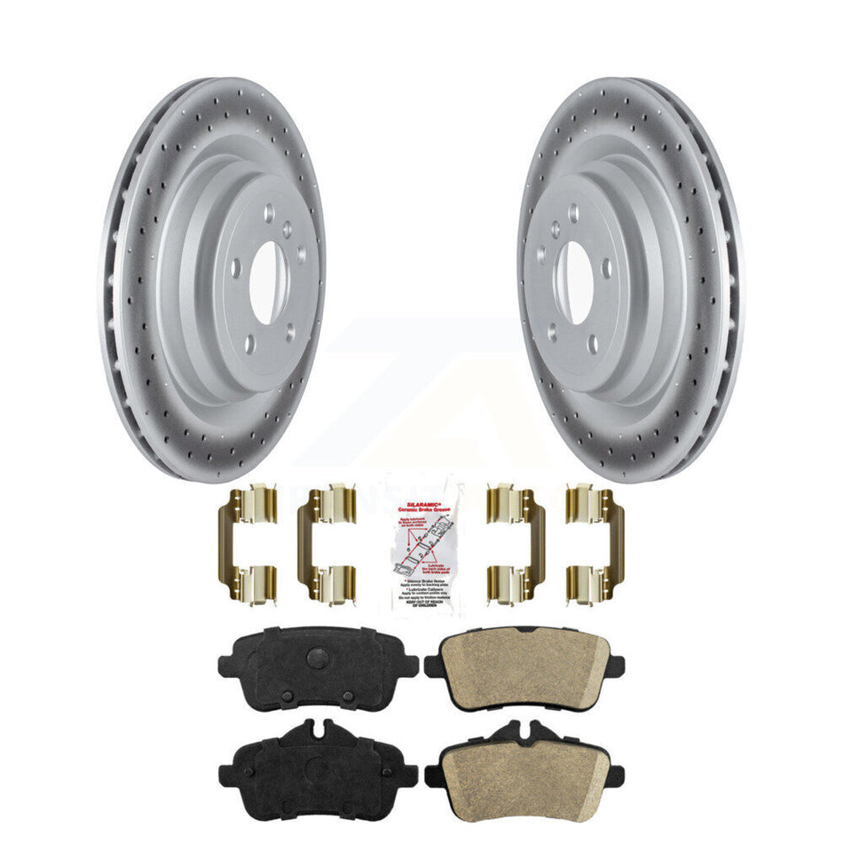 Rear Coated Brake Rotor & Ceramic Pad Kit For Mercedes-Benz ML350 GLE400 GLE350 GLE43 AMG KGA-103688