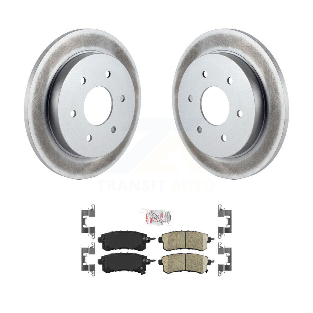 Rear Coated Disc Brake Rotor Ceramic Pad Kit For 2017-2019 Nissan Armada With Solid KGA-103721