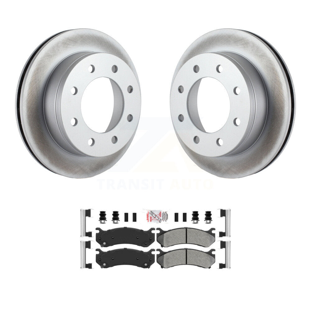 Rear Coat Brake Rotor Semi-Metallic Pad Kit For Chevrolet GMC Sierra 2500 HD Silverado H2 KGA-103766