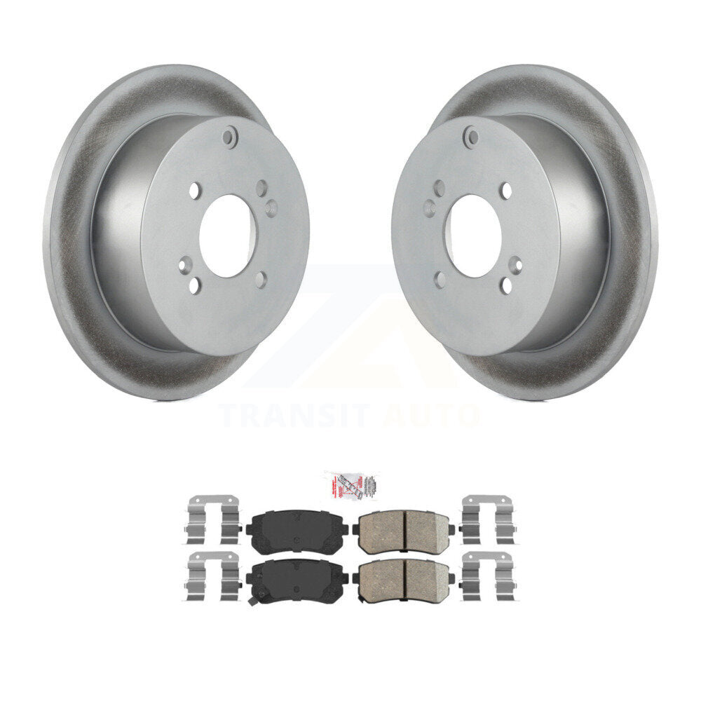 Rear Coated Disc Brake Rotors & Ceramic Pad Kit For 2006-2010 Hyundai Accent Kia Rio5 Rio KGA-103814
