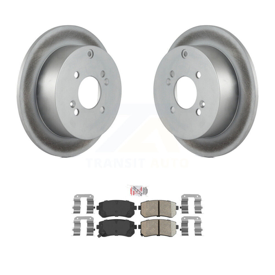 Rear Coated Disc Brake Rotors & Ceramic Pad Kit For 2006-2010 Hyundai Accent Kia Rio5 Rio KGA-103814