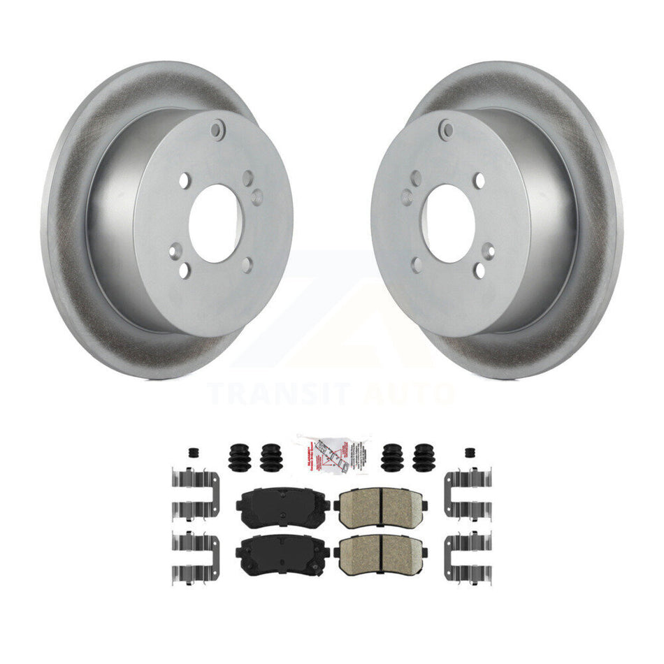 Rear Coated Disc Brake Rotors & Ceramic Pad Kit For 2006-2010 Hyundai Accent Kia Rio5 Rio KGA-103815