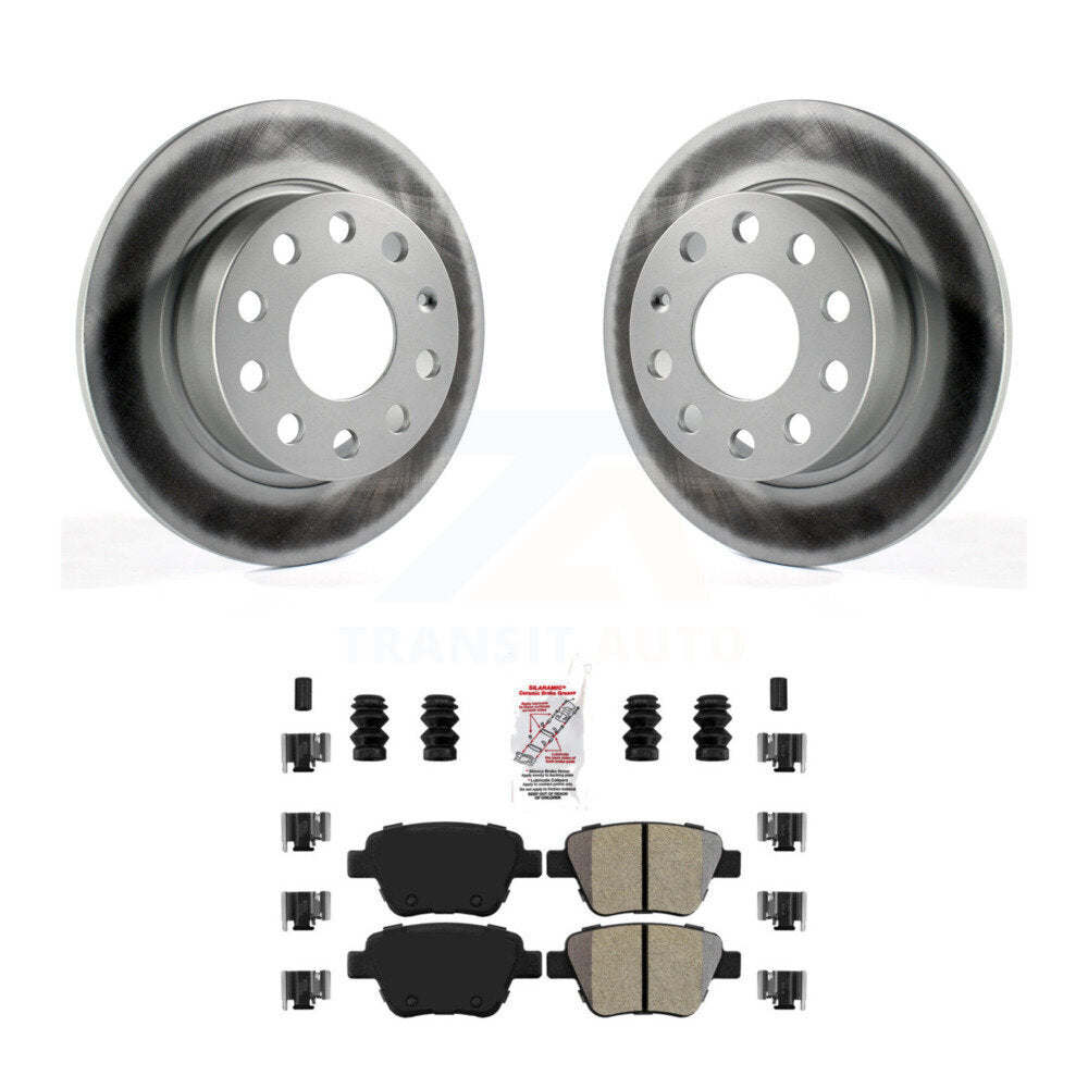 Rear Coated Disc Brake Rotor & Semi-Metallic Pad Kit For Volkswagen Jetta Eos Audi A3 GTI KGA-103884