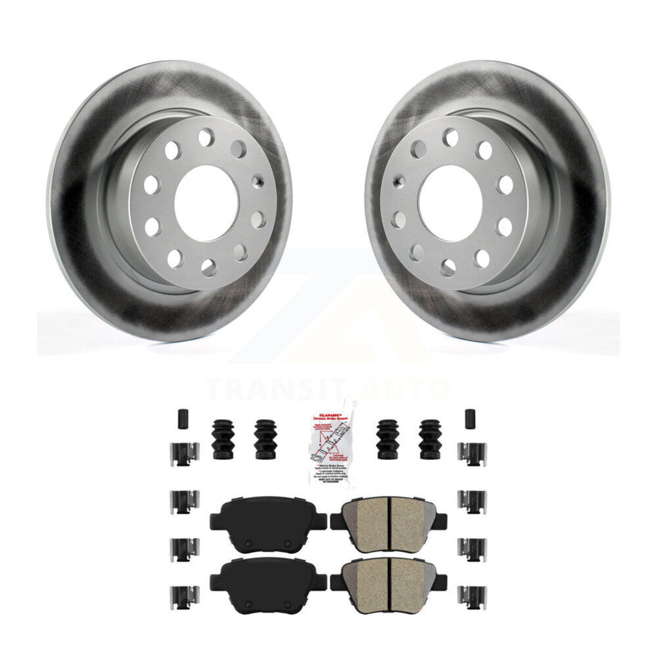 Rear Coated Disc Brake Rotor & Semi-Metallic Pad Kit For Volkswagen Jetta Eos Audi A3 GTI KGA-103884
