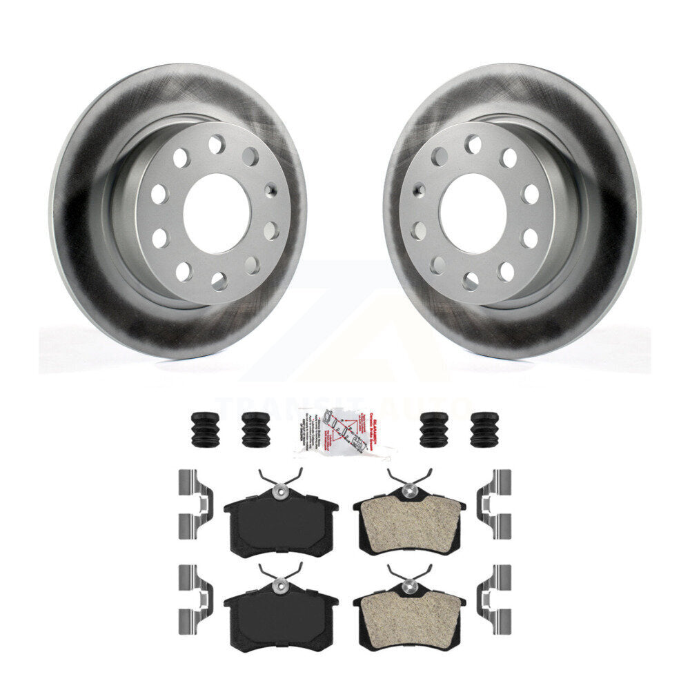 Rear Coated Disc Brake Rotors And Semi-Metallic Pads Kit For Volkswagen Golf Alltrack KGA-103886