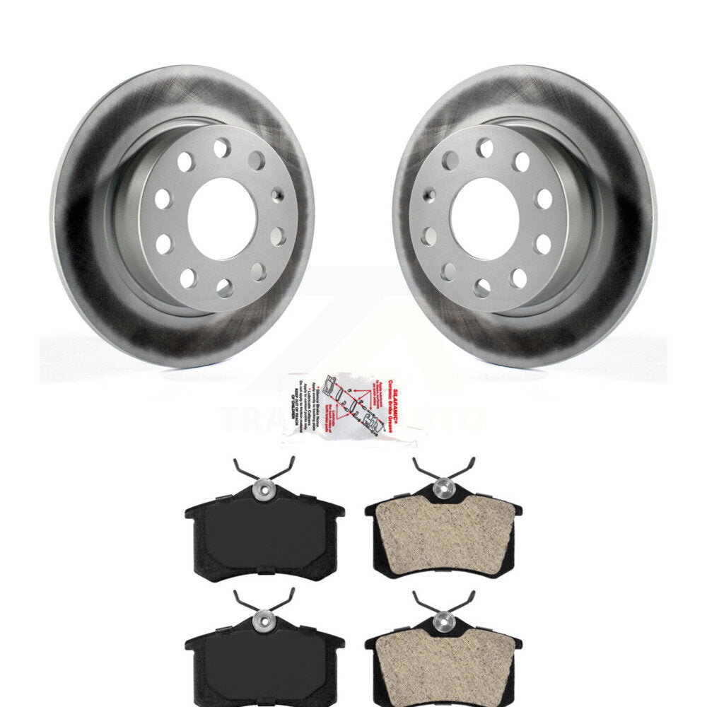 Rear Coated Disc Brake Rotors And Semi-Metallic Pads Kit For Volkswagen Golf Alltrack KGA-103887