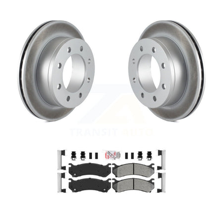 Rear Coat Brake Rotor Semi-Metallic Pad Kit For Chevrolet GMC Sierra 2500 HD Silverado XL KGA-103904