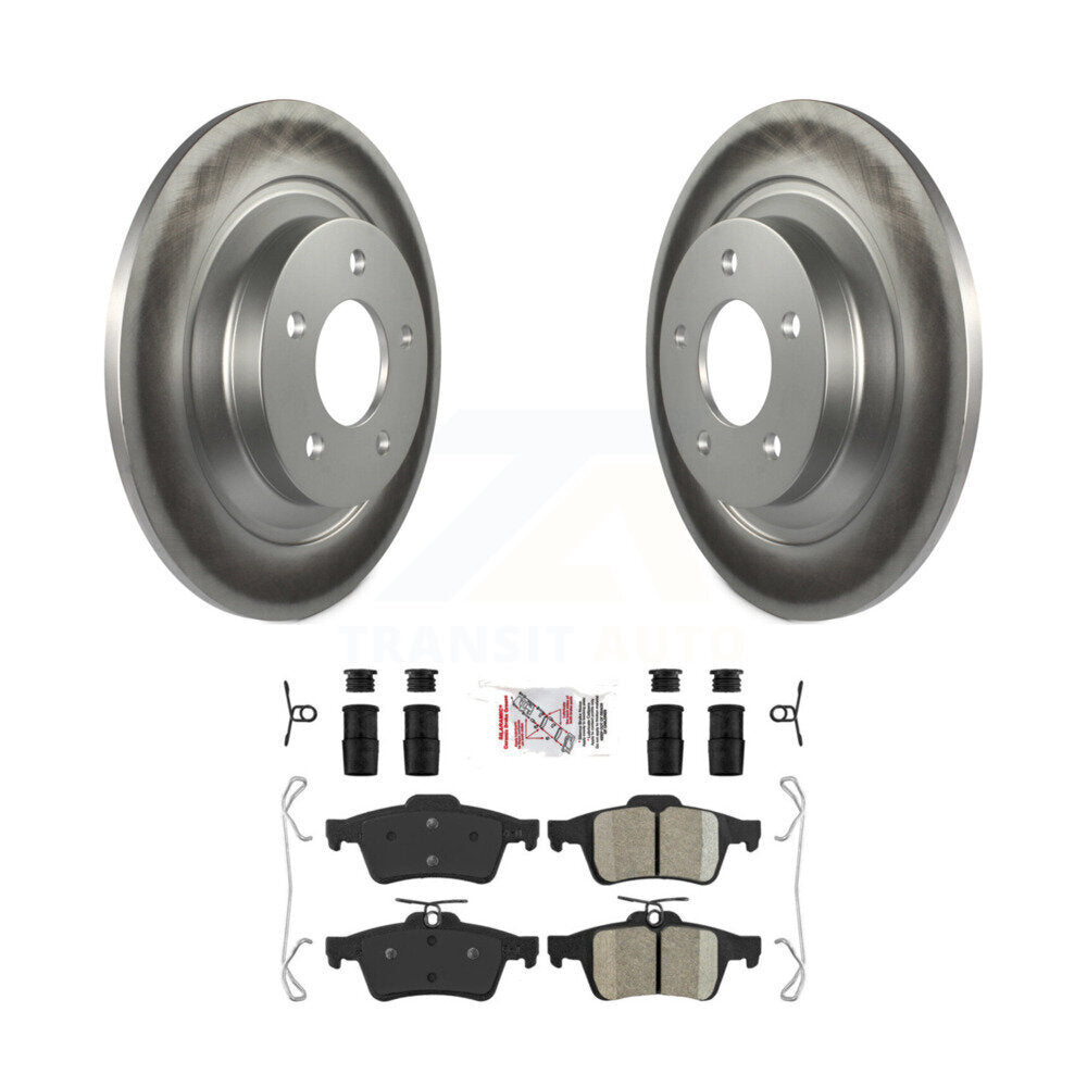 Rear Coated Disc Brake Rotors And Ceramic Pads Kit For Mazda 5 KGA-103921