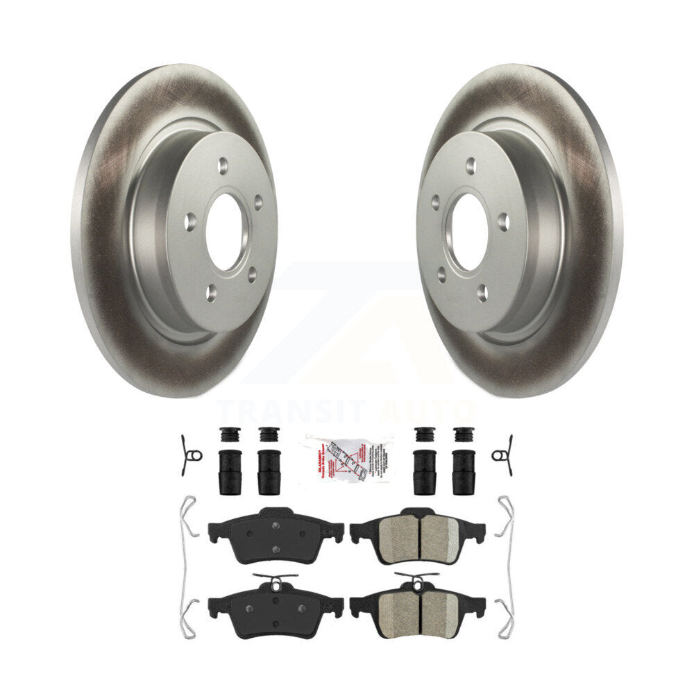 Rear Coated Disc Brake Rotors And Ceramic Pads Kit For Volvo S40 C30 V50 C70 KGA-103924