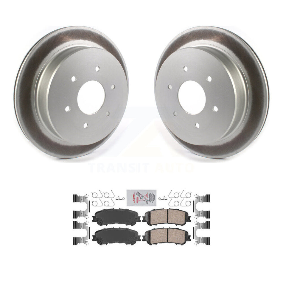Rear Coated Disc Brake Rotors And Ceramic Pads Kit For 2017-2023 Nissan TITAN KGA-104125