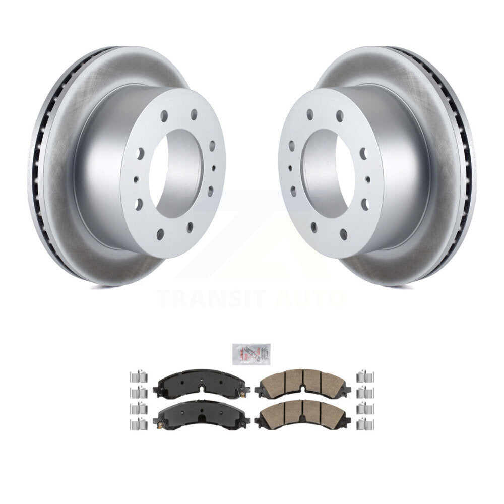 Rear Coated Brake Rotor & Ceramic Pad Kit For GMC Chevrolet Sierra 2500 HD Silverado 3500 KGA-104133
