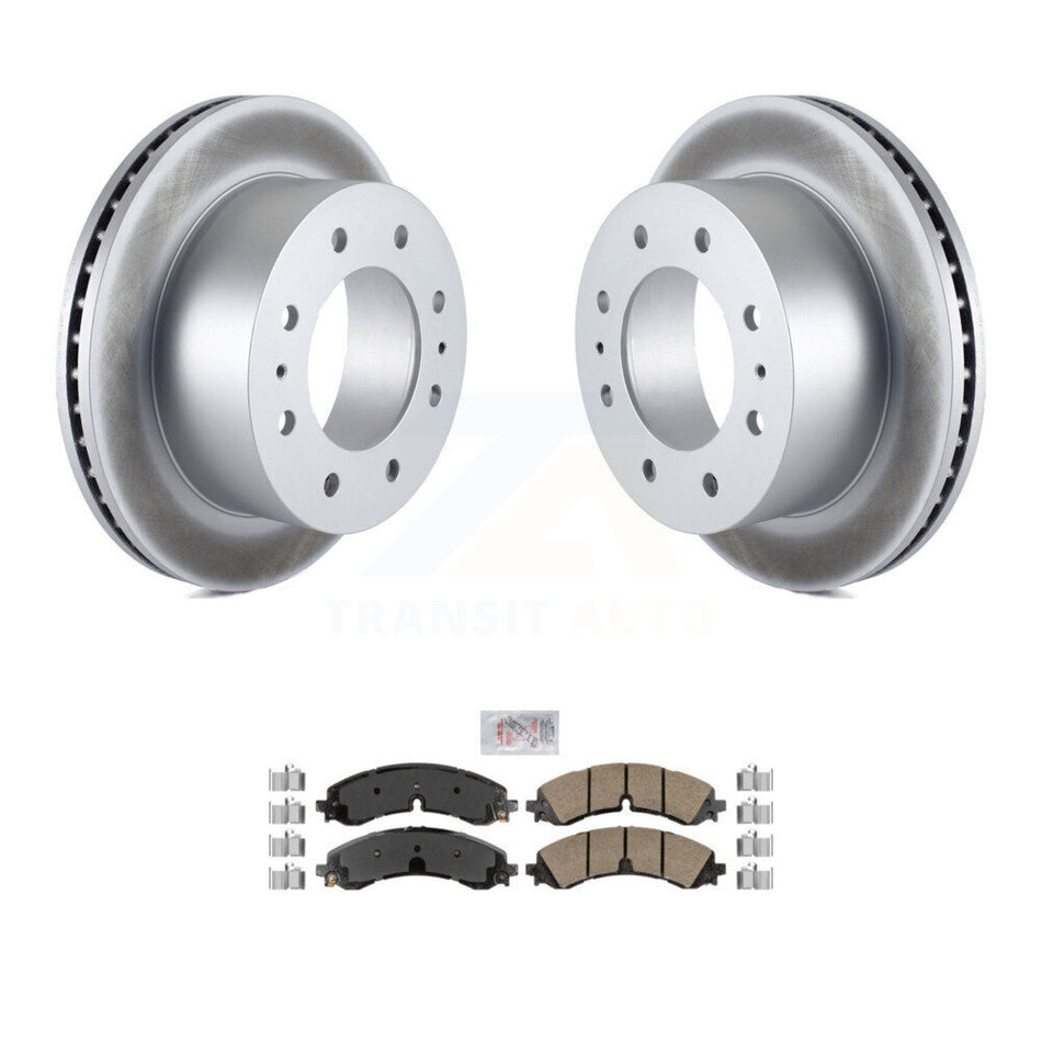 Rear Coated Brake Rotor & Ceramic Pad Kit For GMC Chevrolet Sierra 2500 HD Silverado 3500 KGA-104133