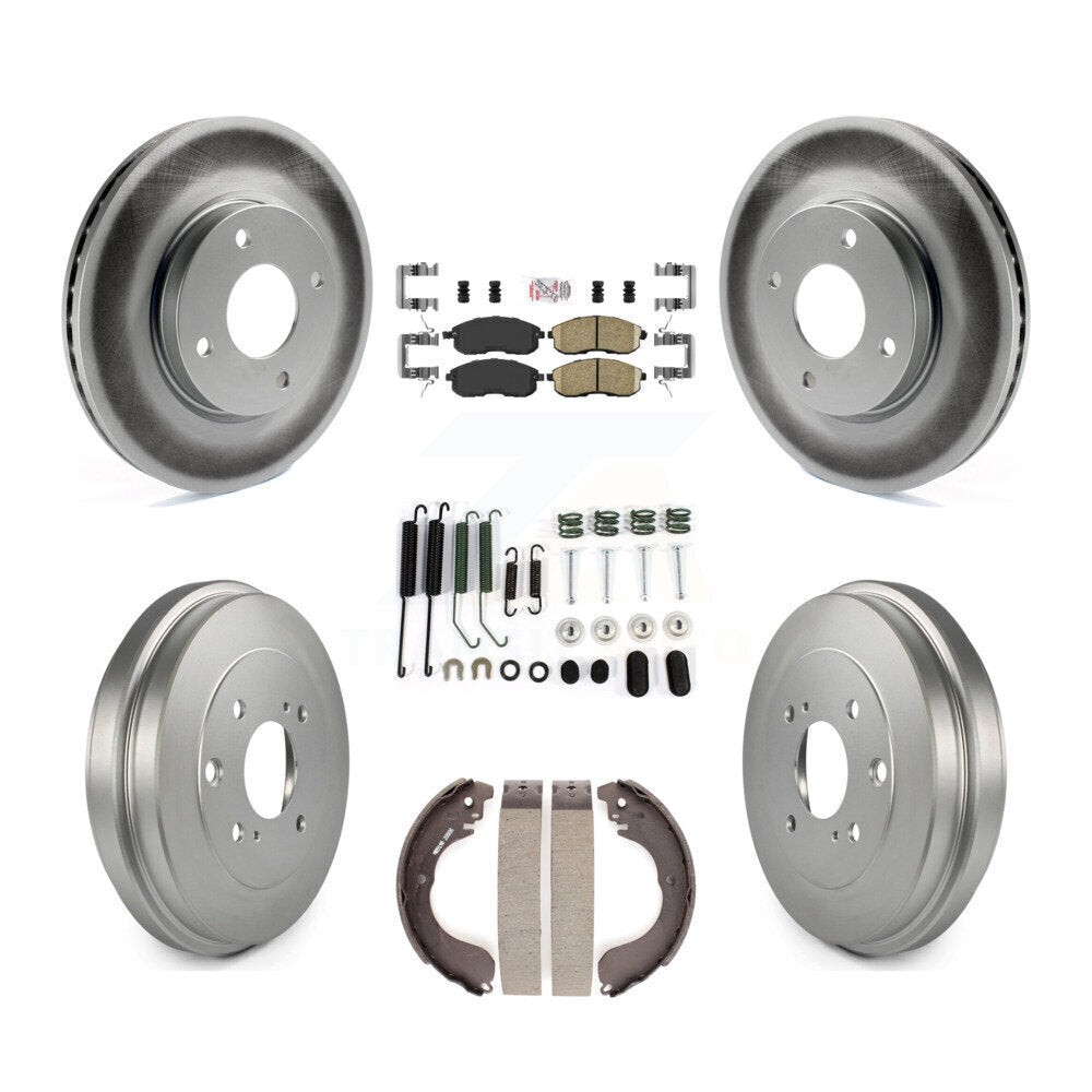 Front Rear Disc Brake Rotors Ceramic Pad And Coated Drum Kit (7Pc) For Nissan Sentra Cube KGA-104174