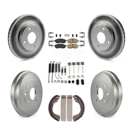 Front Rear Disc Brake Rotors Ceramic Pad And Coated Drum Kit (7Pc) For Nissan Sentra Cube KGA-104174