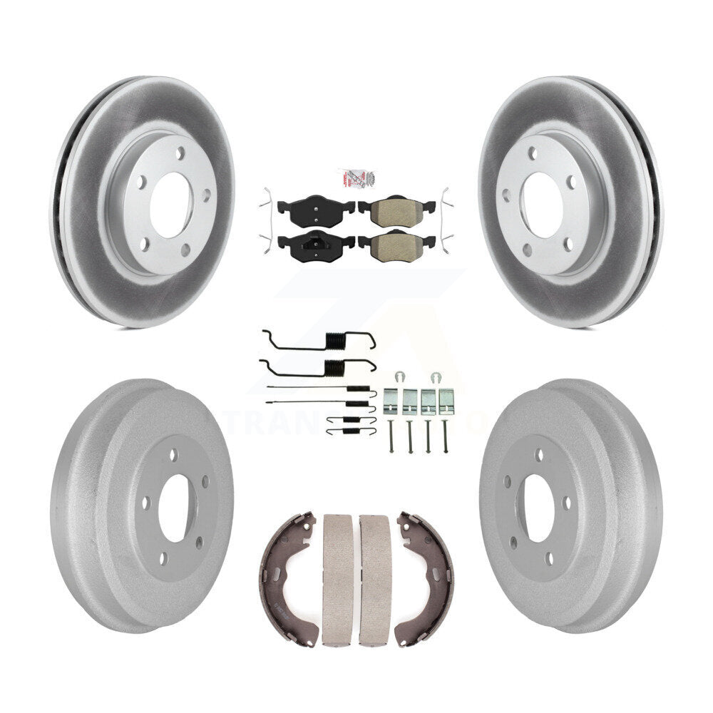 Front Rear Disc Brake Rotor Semi-Metallic Pad Coated Drum Kit (7Pc) For Ford Escape Mazda KGA-104175