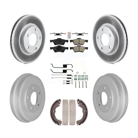 Front Rear Disc Brake Rotor Semi-Metallic Pad & Coated Drum Kit (7Pc) For Mercury Mariner KGA-104177