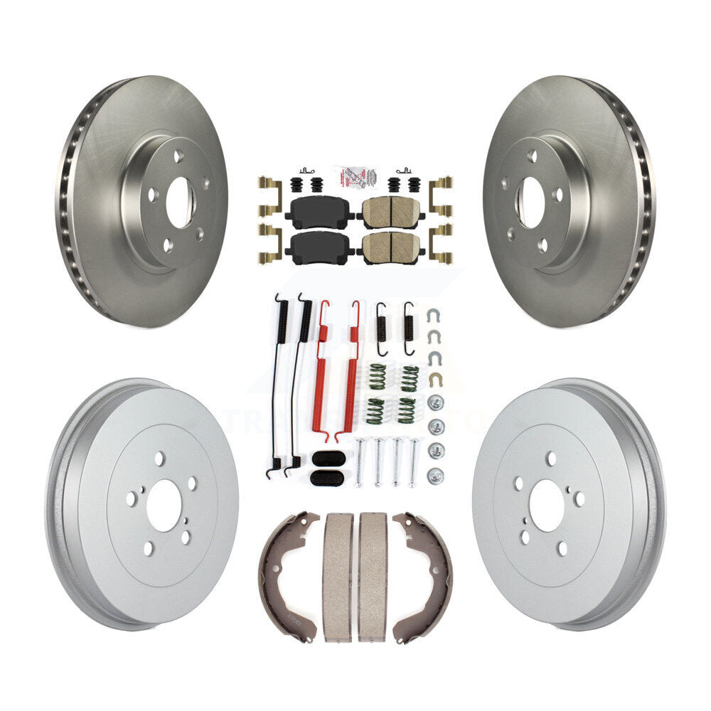 Front Rear Brake Rotor Ceramic Pad & Coated Drum Kit (7Pc) For Toyota Matrix Pontiac Vibe KGA-104186