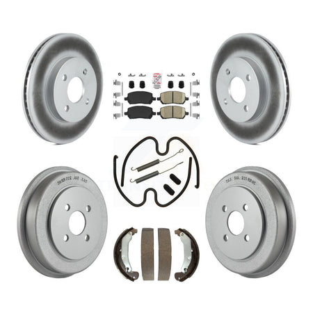 Front Rear Brake Rotor Ceramic Pad Coated Drum Kit (7Pc) For Pontiac Chevrolet Cobalt Ion KGA-104188