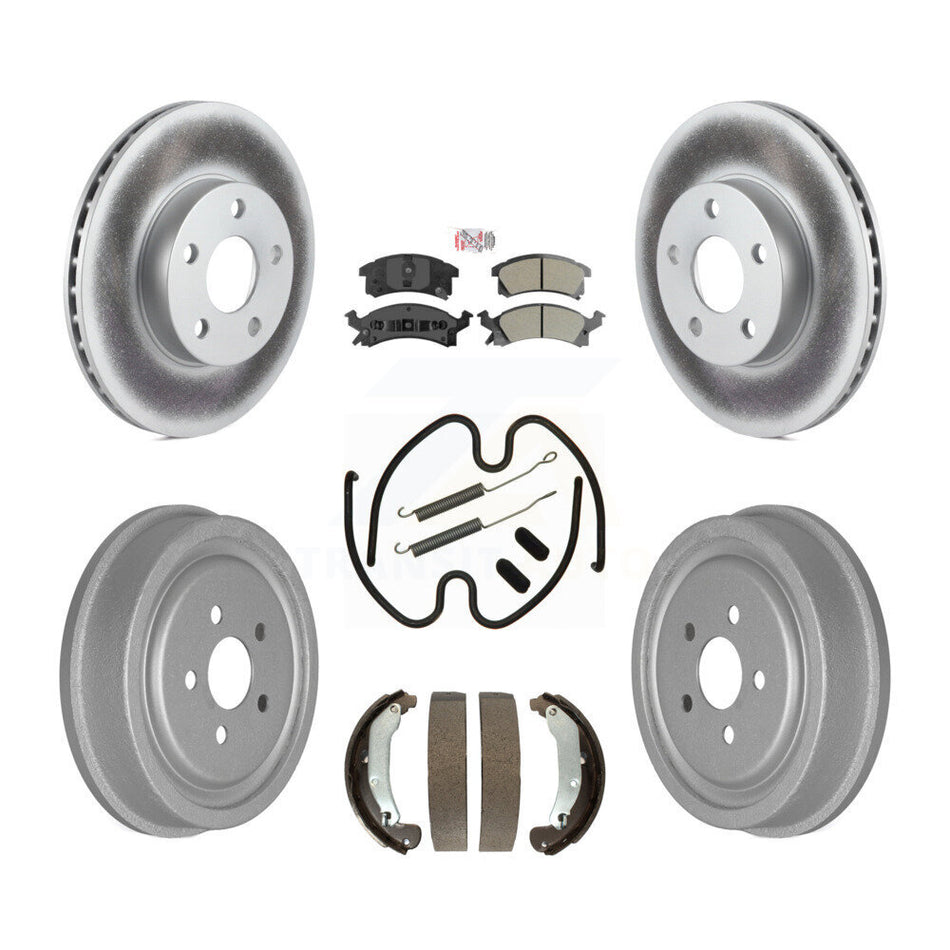 Front Rear Brake Rotor Semi-Metallic Pad Coat Drum Kit (7Pc) For Pontiac Sunfire Cavalier KGA-104189